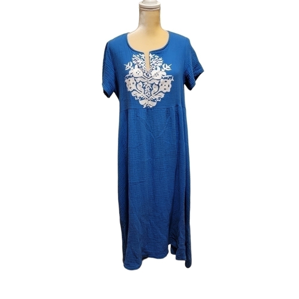 MISSLOOK - WOMEN'S BLUE Modest Summer DRESS - SIZE M T09